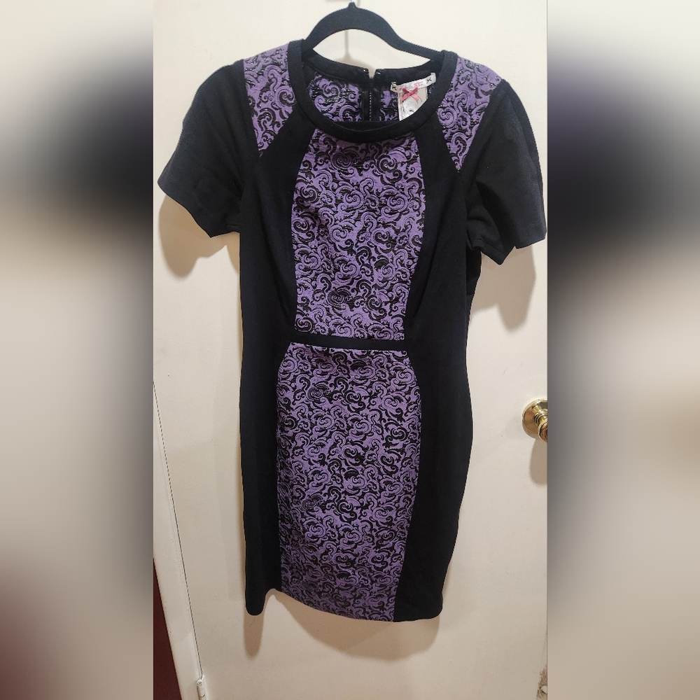 Yoana Baraschi Purple and Black dress